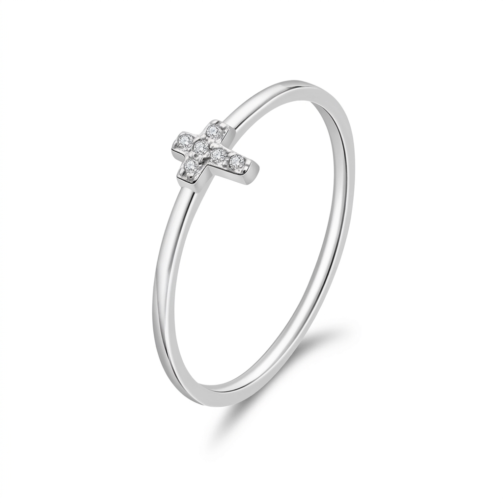 Anillo Cruz con Zirconias