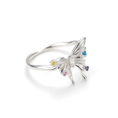 Anillo Mariposa con Piedras de Colores