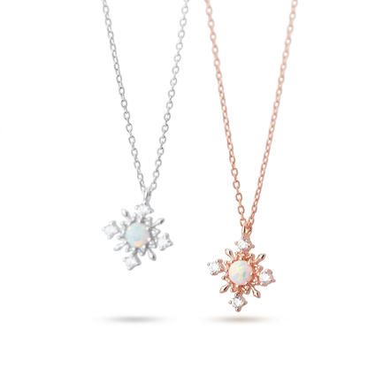 Collar Copo de Nieve con Piedras Brillantes