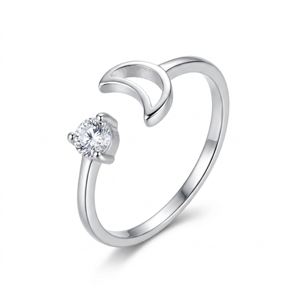 Anillo Abierto Luna con Zirconias