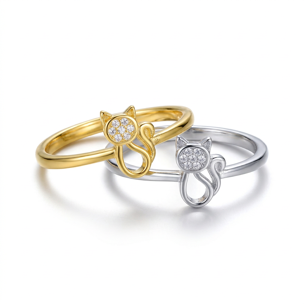 Anillo Gatito con Zirconias
