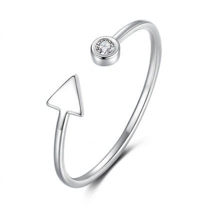Anillo Abierto Círculo y Triángulo con Zirconias