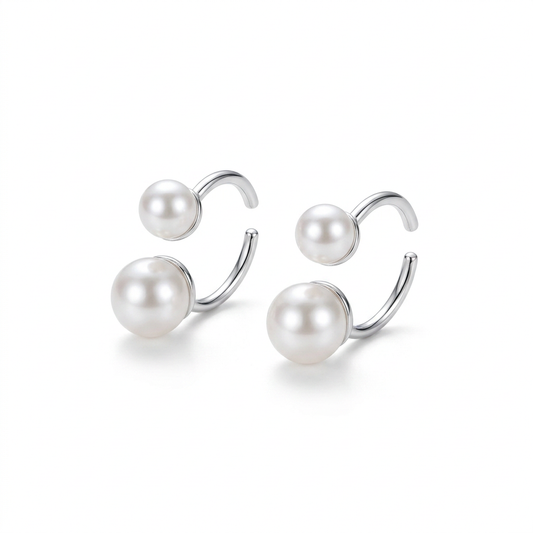 Aretes de Clip con Perla para Novia