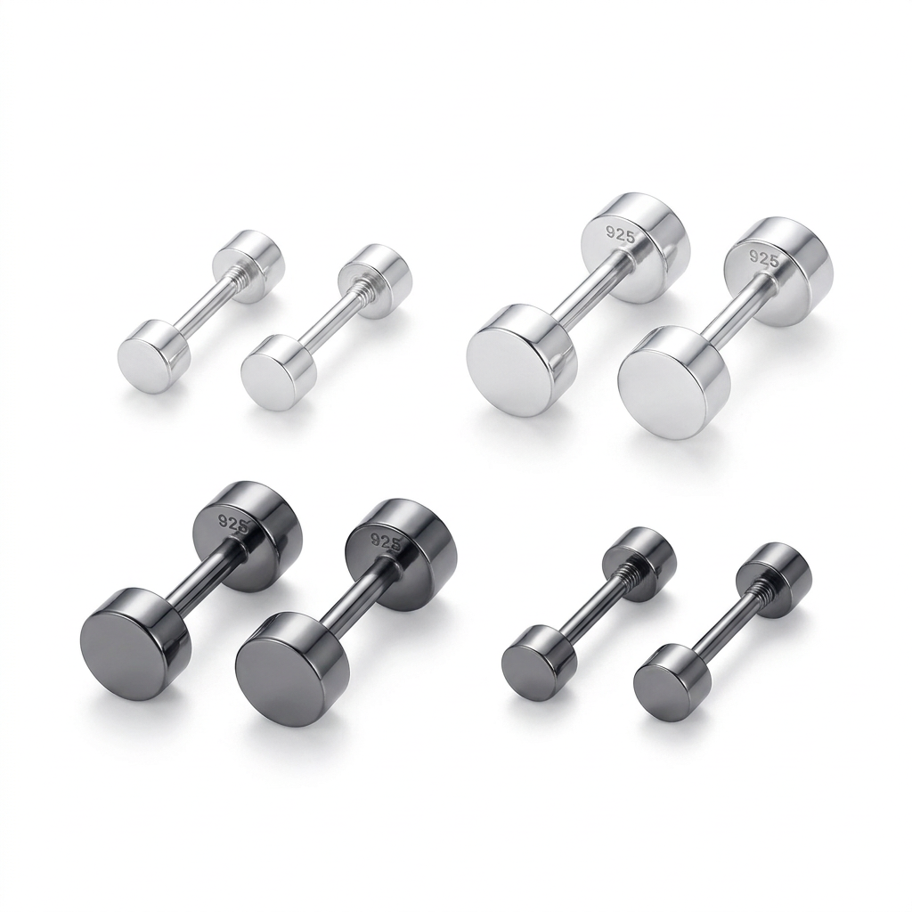 Aretes Barbell Geométricos