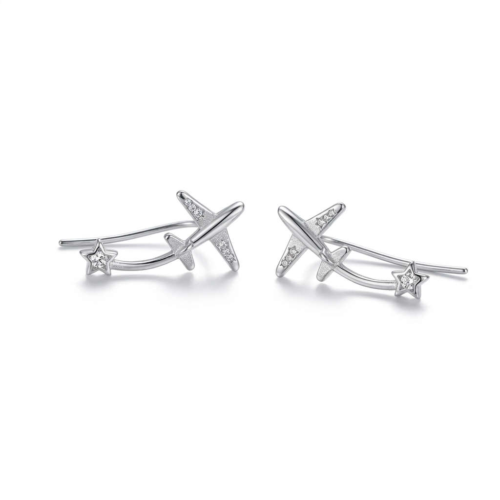 Aretes Estrella Lisa de Gancho