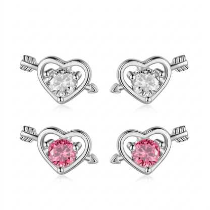 Aretes Corazón Blanco o Rosa