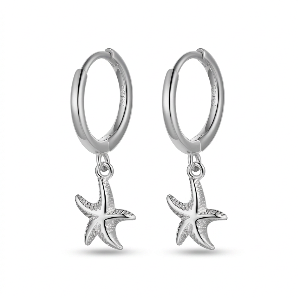 Arracadas con Estrella de Mar Colgante