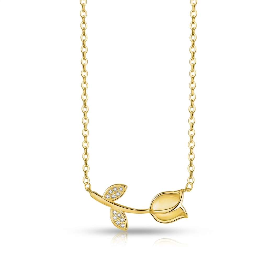 Collar Tulipán con Zirconias