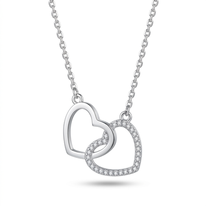 Collar Corto Doble Corazón