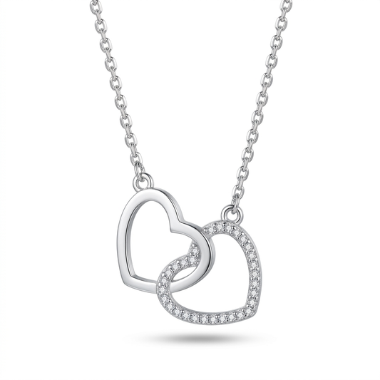 Collar Corto Doble Corazón