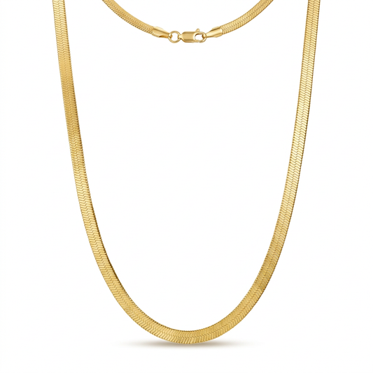 Collar Cadena Serpiente en Dos Grosores