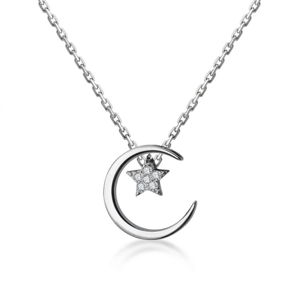 Collar Choker Luna y Estrella con Zirconias