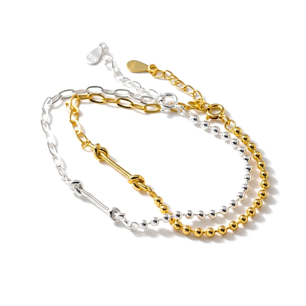 Pulsera de Bolitas Anudadas