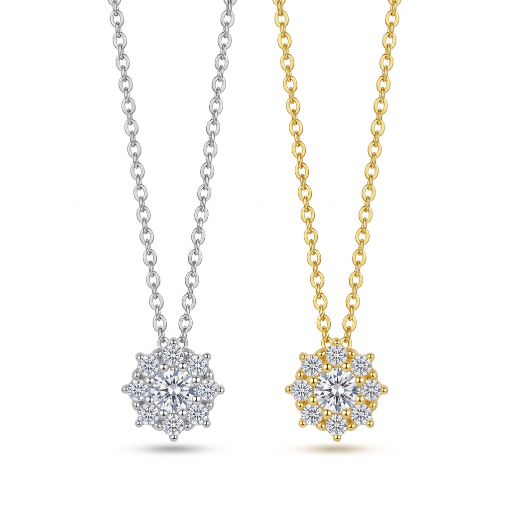 Collar Copo de Nieve con Zirconias