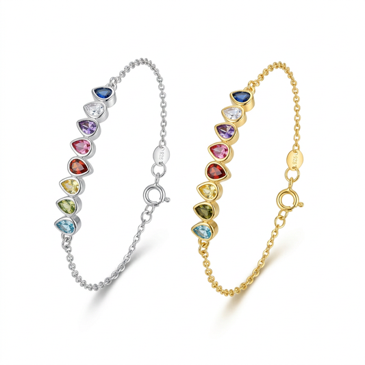 Pulsera Gotas con Zirconias de Colores