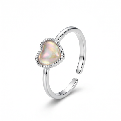 Anillo Abierto Corazón Esmaltado en Degradado