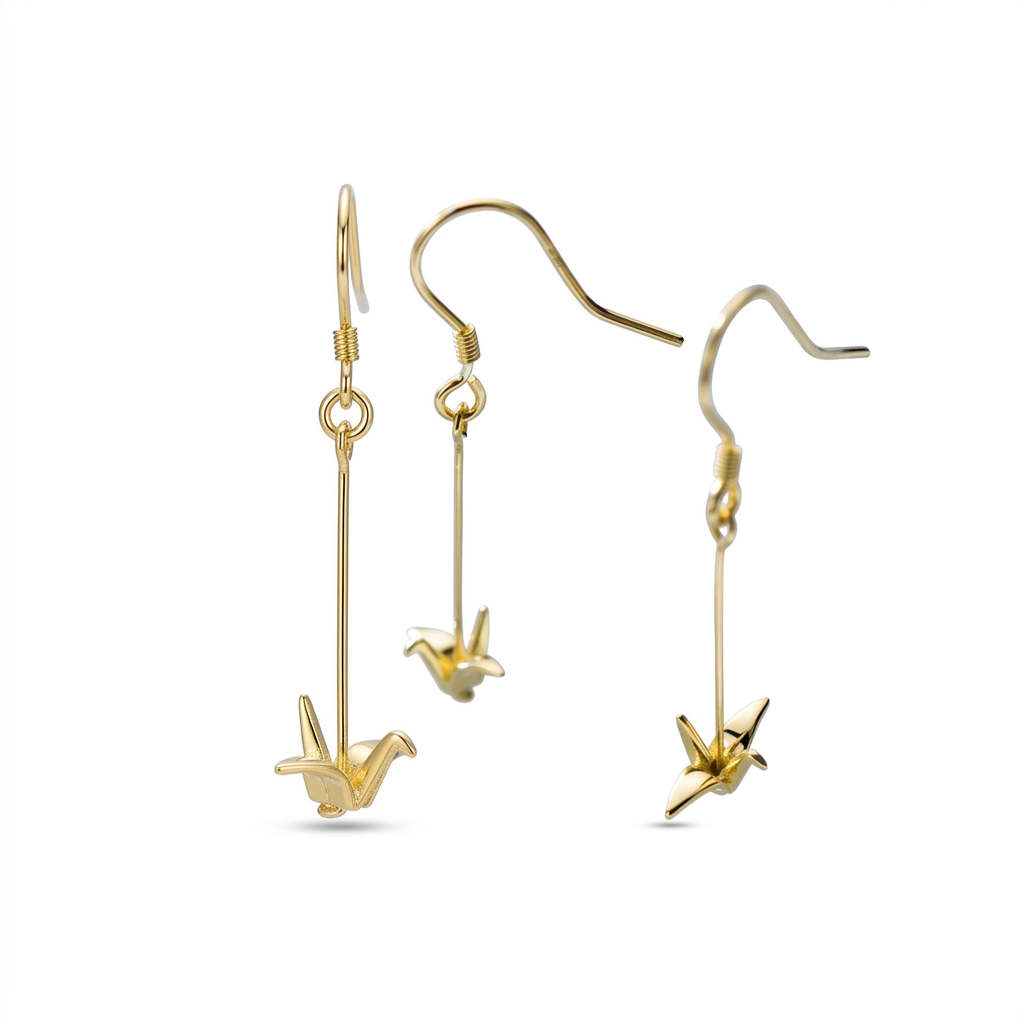 Aretes Largos Grulla de Papel