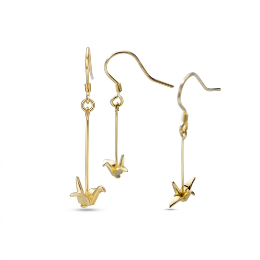 Aretes Largos Grulla de Papel