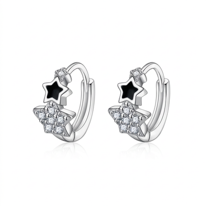 Aretes Geométricos con Estrella de Zirconia