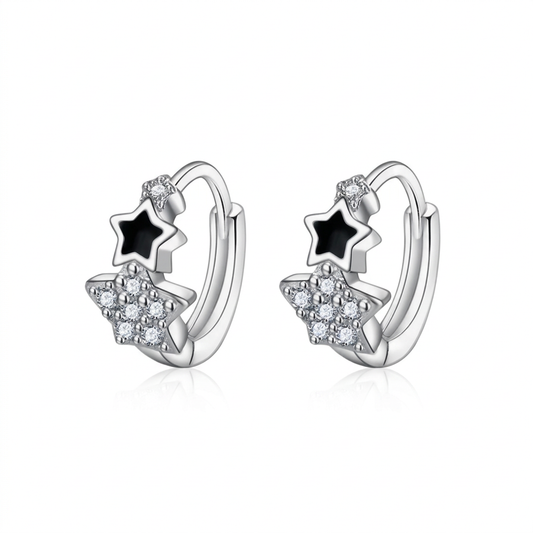 Aretes Geométricos con Estrella de Zirconia