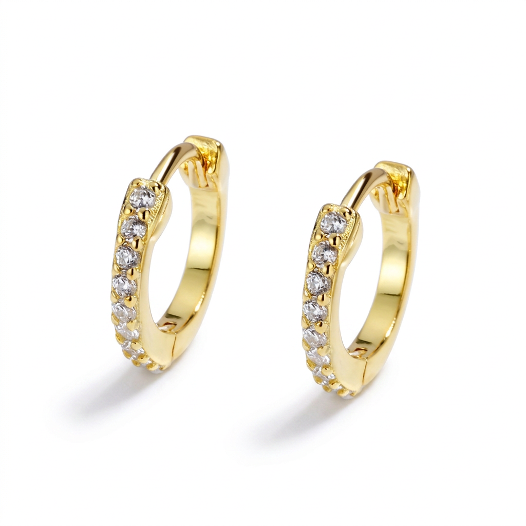 Arracadas Brillantes con Dije de Zirconia