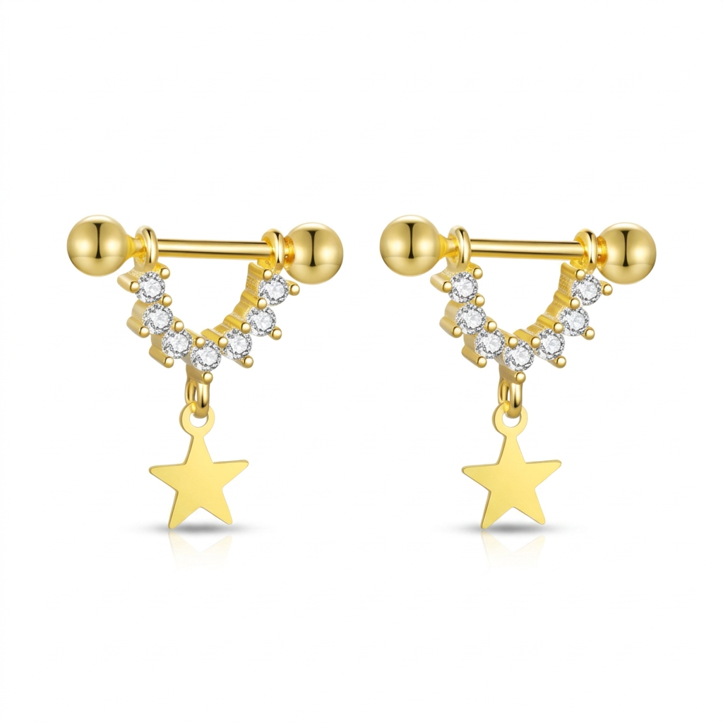 Aretes en U con Estrella
