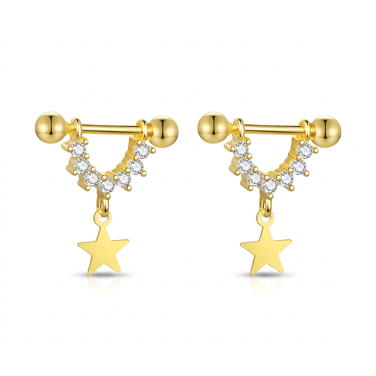 Aretes en U con Estrella