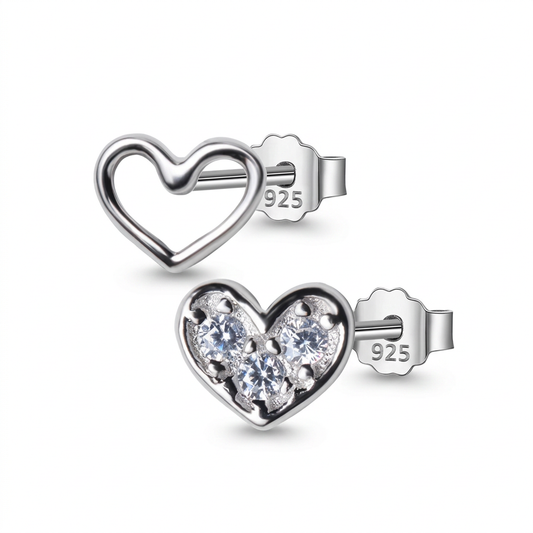 Aretes Corazón Pequeño con Zirconia