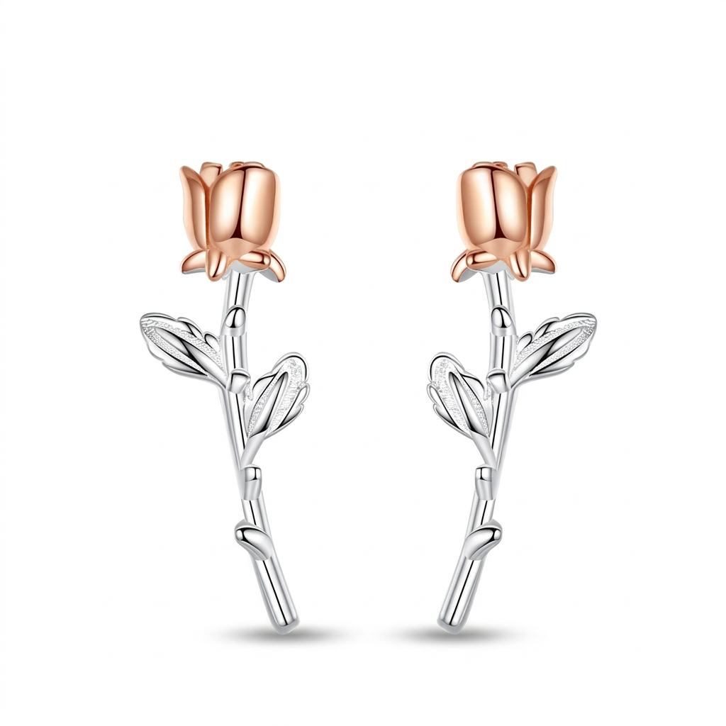 Aretes Flor de Rosa Romántica