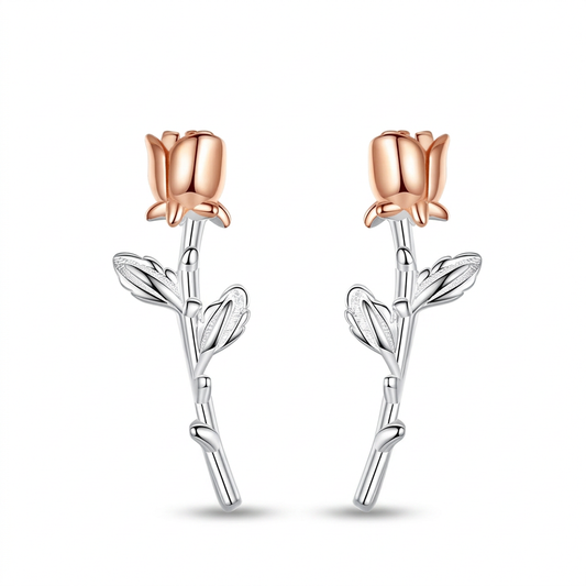 Aretes Flor de Rosa Romántica