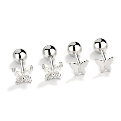 Aretes Mariposa Lisa o con Zirconias