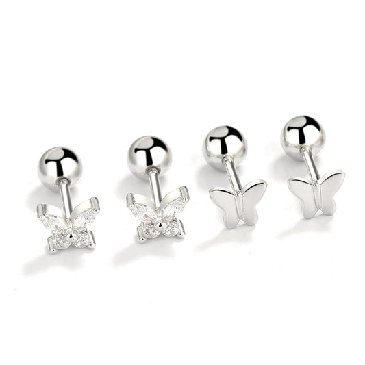 Aretes Mariposa Lisa o con Zirconias