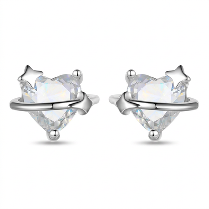 Aretes Corazón Blanco
