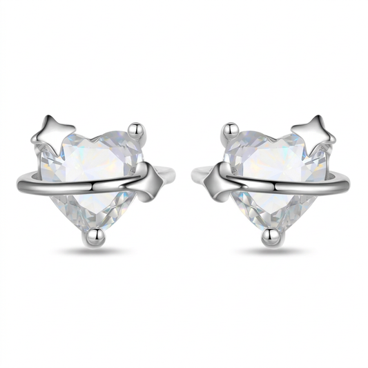 Aretes Corazón Blanco
