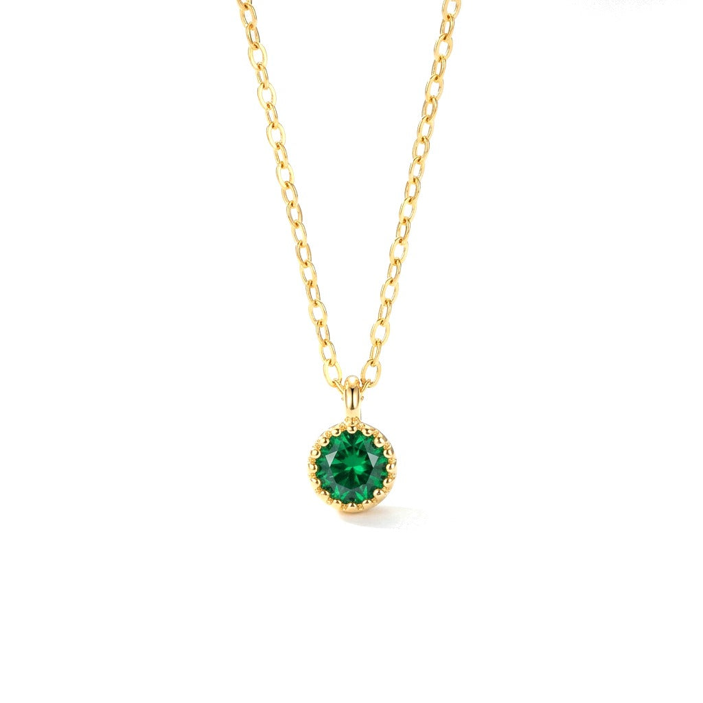 Collar Mini con Piedra Verde