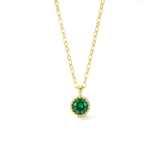 Collar Mini con Piedra Verde