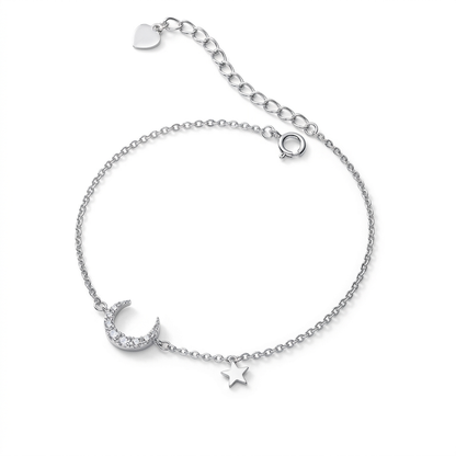 Pulsera Luna y Estrella con Zirconias