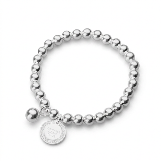 Pulsera Elástica de Bolitas con Moneda
