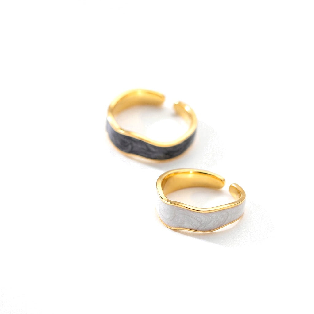 Anillo Abierto Ola Esmaltada