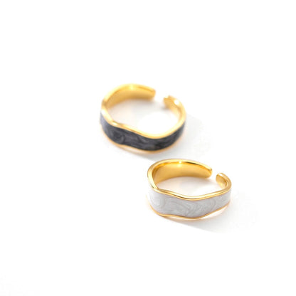 Anillo Abierto Ola Esmaltada