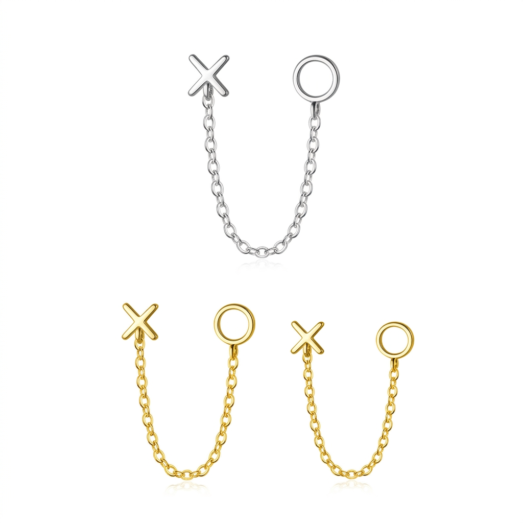 Aretes XO con Cadena
