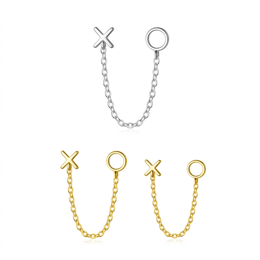 Aretes XO con Cadena