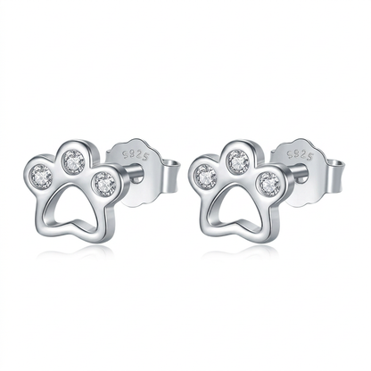 Aretes Huellita de Perro con Zirconias