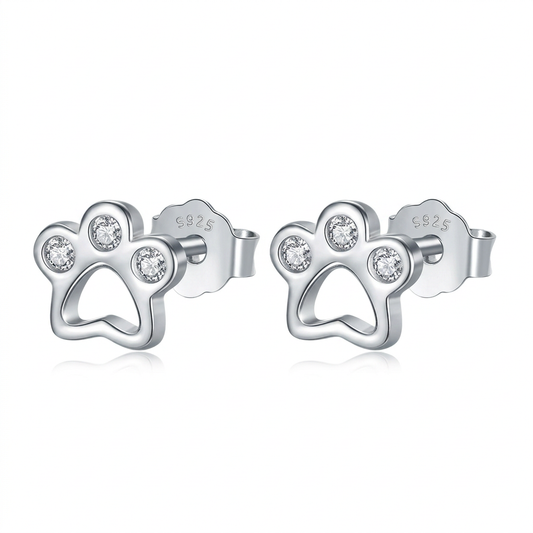 Aretes Huellita de Perro con Zirconias