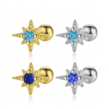 Aretes Estrella de Zirconia en Cuatro Estilos