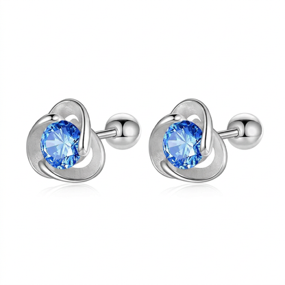 Aretes Triángulo con Zirconia Azul