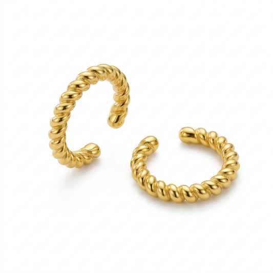 Aretes de Clip Torcidos con Zirconias