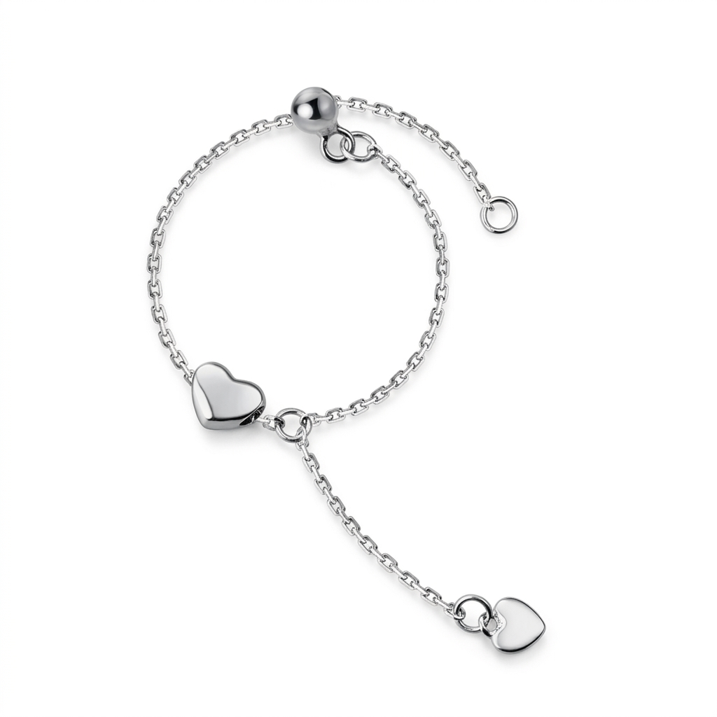 Anillo Abierto Cadena con Corazón