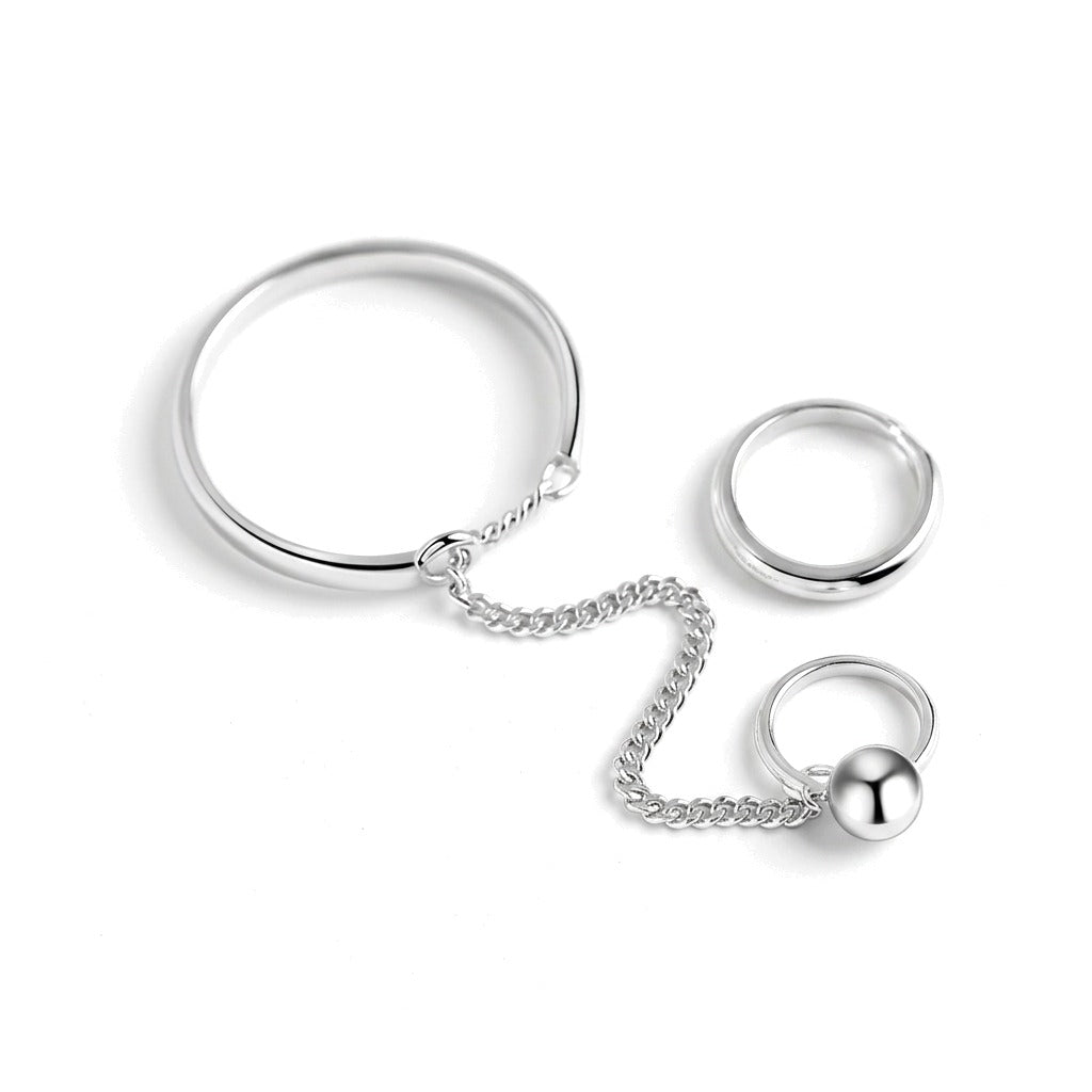 Anillo Abierto Cadena de Bolitas