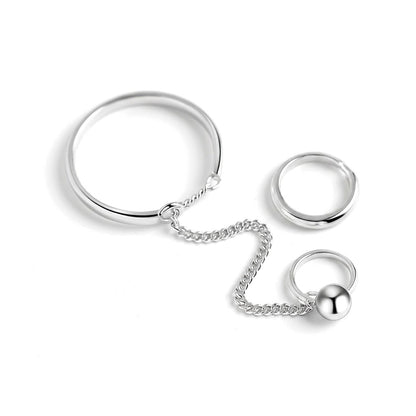 Anillo Abierto Cadena de Bolitas